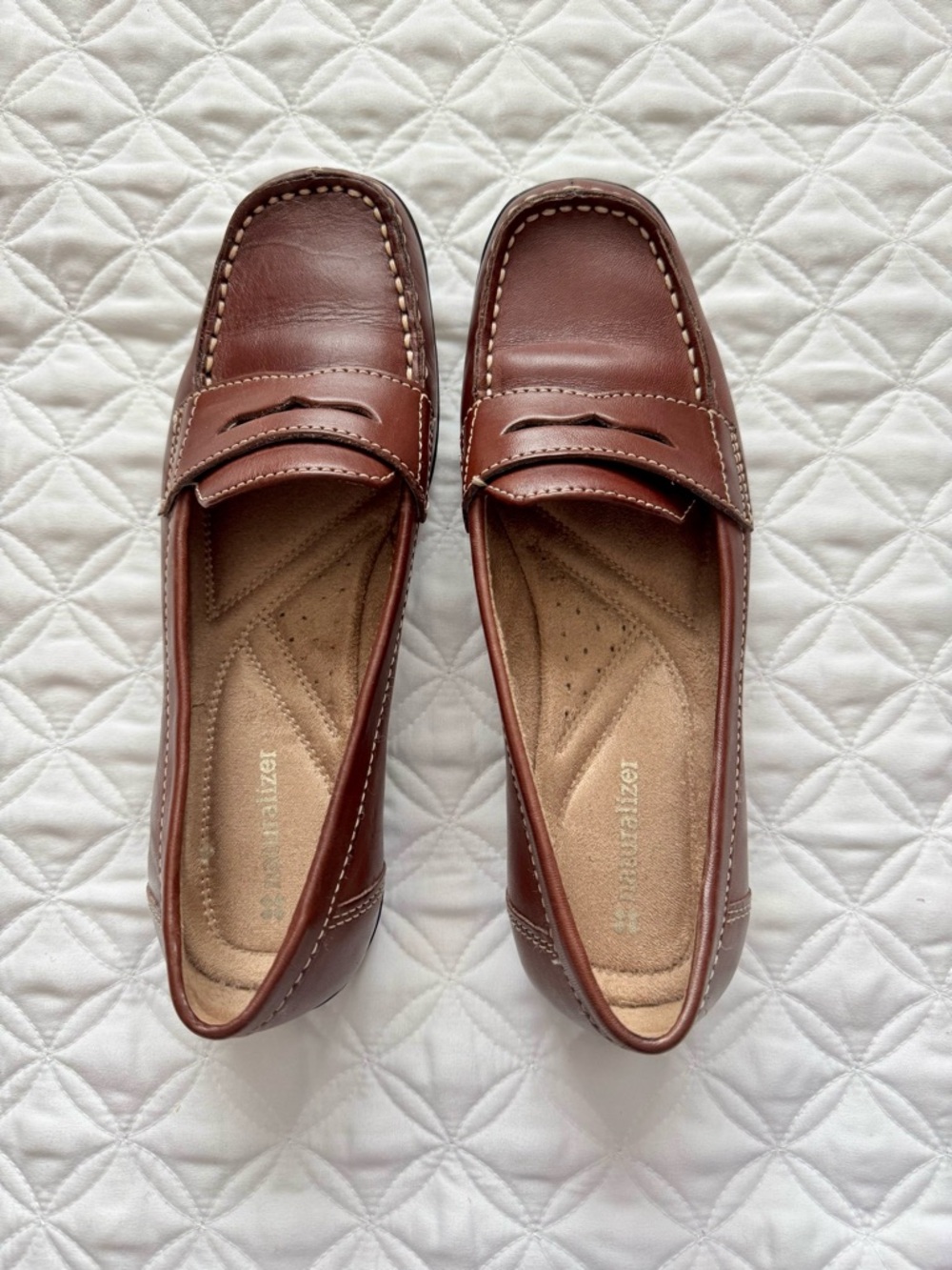Naturalizer Women's Carletta Brown Leather Penny Loafers Flats Slip-on Size 7 - Picture 3 of 13